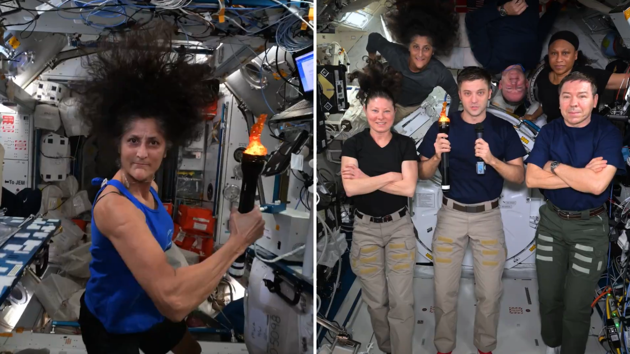 Sunita Williams passes torch as Nasa astronauts hold Summer Olympics in space
